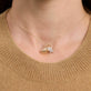 Image of 14K Yellow Gold Vintage Scallop Shell Necklace with Stone and Strand Necklaces