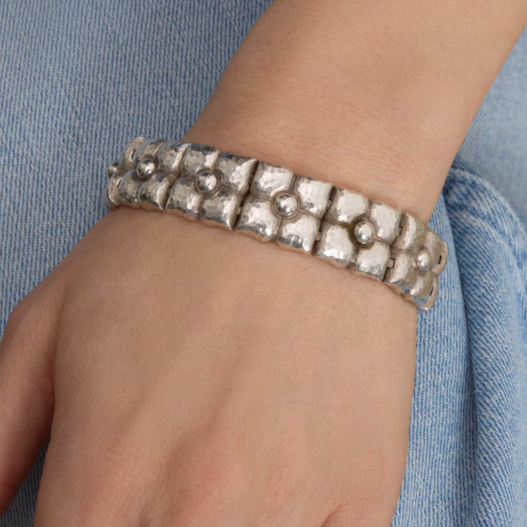 Image of Vintage Silver Bracelet on Models Arm