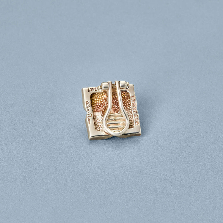 Stone and Strand Vintage Silver Flower Clip On Earrings Rear Image