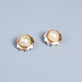 Stone and Strand Vintage Silver Pearl Flower Clip On Earrings Front Image