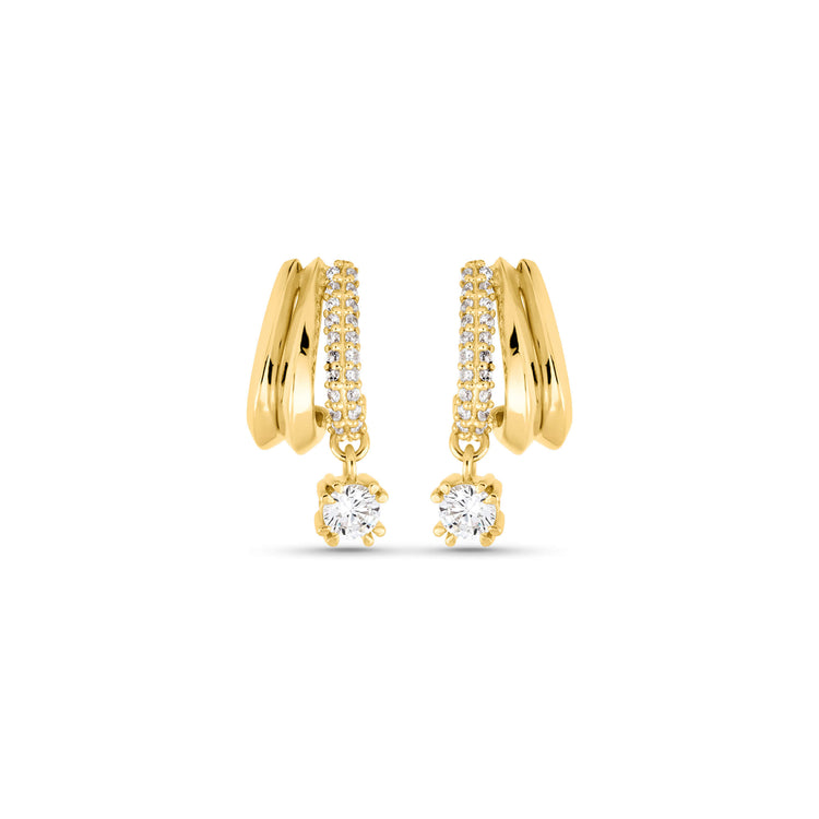 Stone and Strand 14K Yellow Gold Waverly Diamond Cuff Drop Earrings Front Image