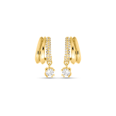Stone and Strand 14K Yellow Gold Waverly Diamond Cuff Drop Earrings Front Image