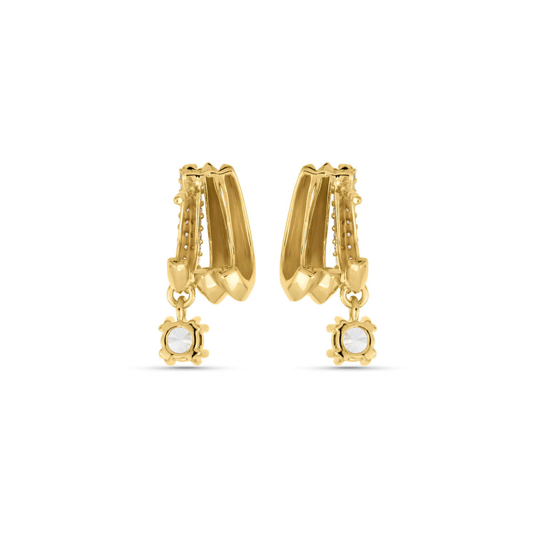 Stone and Strand 14K Yellow Gold Waverly Diamond Cuff Drop Earrings Rear Image