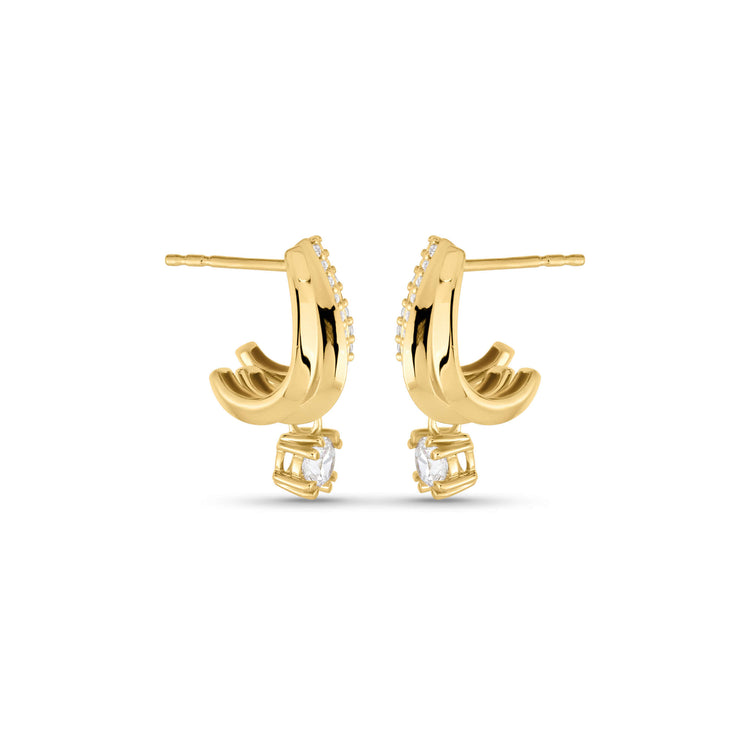 Stone and Strand 14K Yellow Gold Waverly Diamond Cuff Drop Earrings Side Image