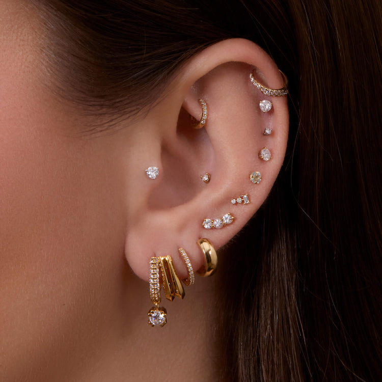 Image of 14K Yellow Gold Waverly Diamond Cuff Drop Earrings with Stone and Strand Earrings