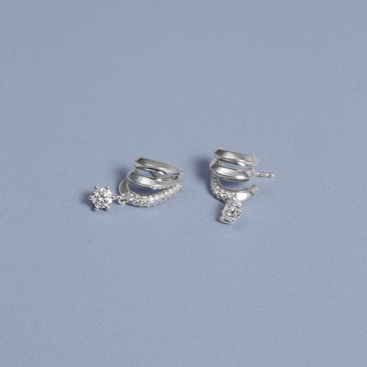 Stone and Strand Sterling Silver Waverly LAB-Created Diamond Drop Earrings Editorial Image