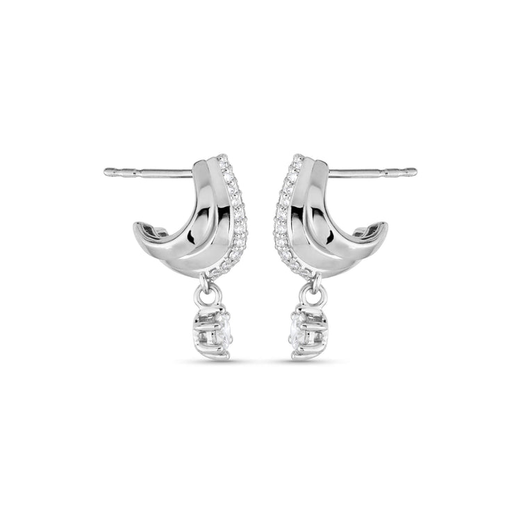 Stone and Strand Sterling Silver Waverly LAB-Created Diamond Drop Earrings Side Image