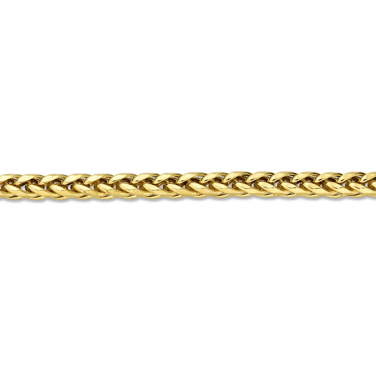 Stone and Strand 10K Yellow Gold Wheat Link Anklet Close Up Image