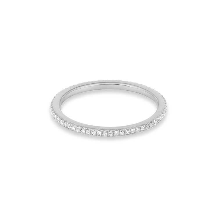 Stone and Strand 14K White Gold White Diamond Pave Eternity Band Front Image