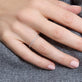 Image of 14K Yellow Gold White Diamond Pave Eternity Band on Models Hand