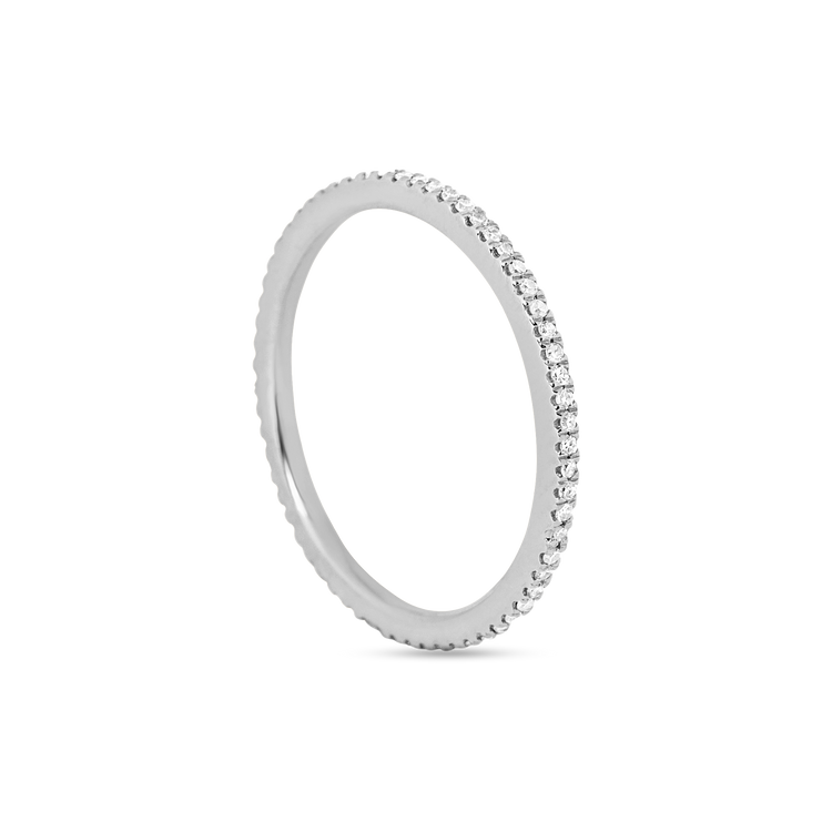 Stone and Strand 14K Yellow Gold White Gold White Diamond Pave Eternity Band Side Image