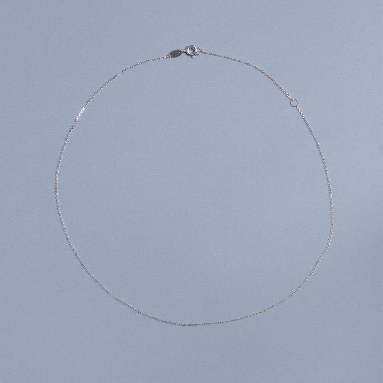Stone and Strand 14K White Gold Cable Chain Editorial Image