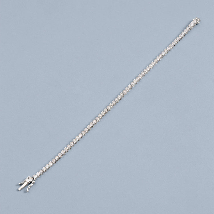 Stone and Strand 10K White Gold Noble Diamond Tennis Bracelet Editorial Image