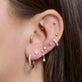 Image of 10K Yellow Gold White Sapphire Flower Stud with Stone and Strand Earrings