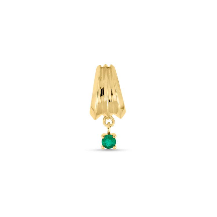 Stone and Strand 14K Yellow Gold Whitney Emerald Drop Earrings Front Single Image