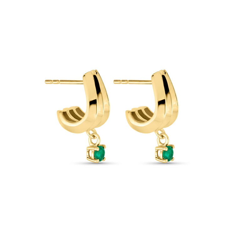 Stone and Strand 14K Yellow Gold Whitney Emerald Drop Earrings Side Image