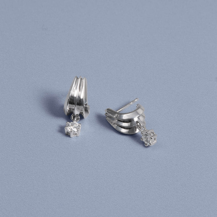 Stone and Strand Sterling Silver Whitney LAB-Created Diamond Drop Earrings Editorial Image
