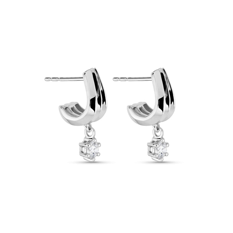 Stone and Strand Sterling Silver Whitney LAB-Created Diamond Drop Earrings Side Image