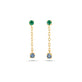 Stone and Strand 10K Yellow Gold Wild Blueberry Emerald and Blue Sapphire Drop Earrings Front Image