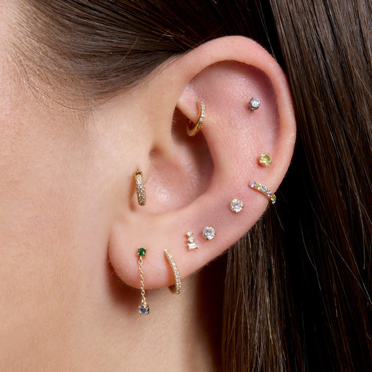 Image of 10K Yellow Gold Wild Blueberry Drop Earrings with Stone and Strand Earrings