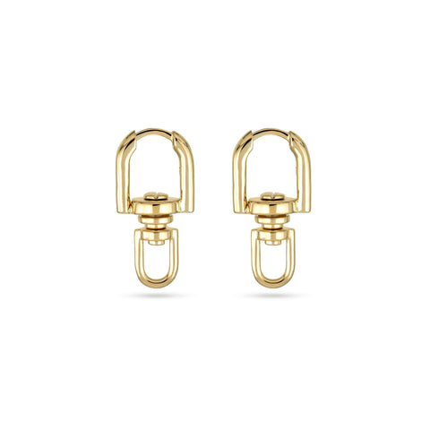 Stone and Strand 14K Yellow Gold Windlass Gold Earrings Front Image