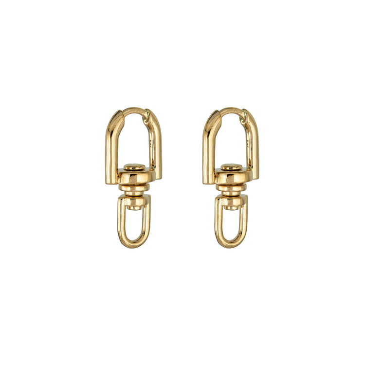 Stone and Strand 14K Yellow Gold Windlass Gold Earrings Side Image