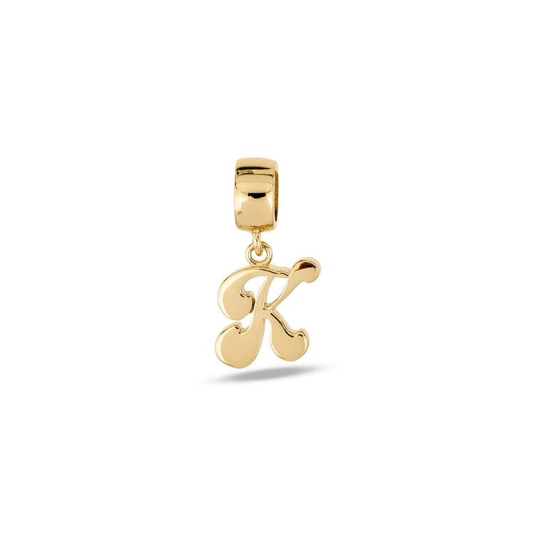 Stone and Strand 14K Yellow Gold Woodstock Initial Charm Front Image