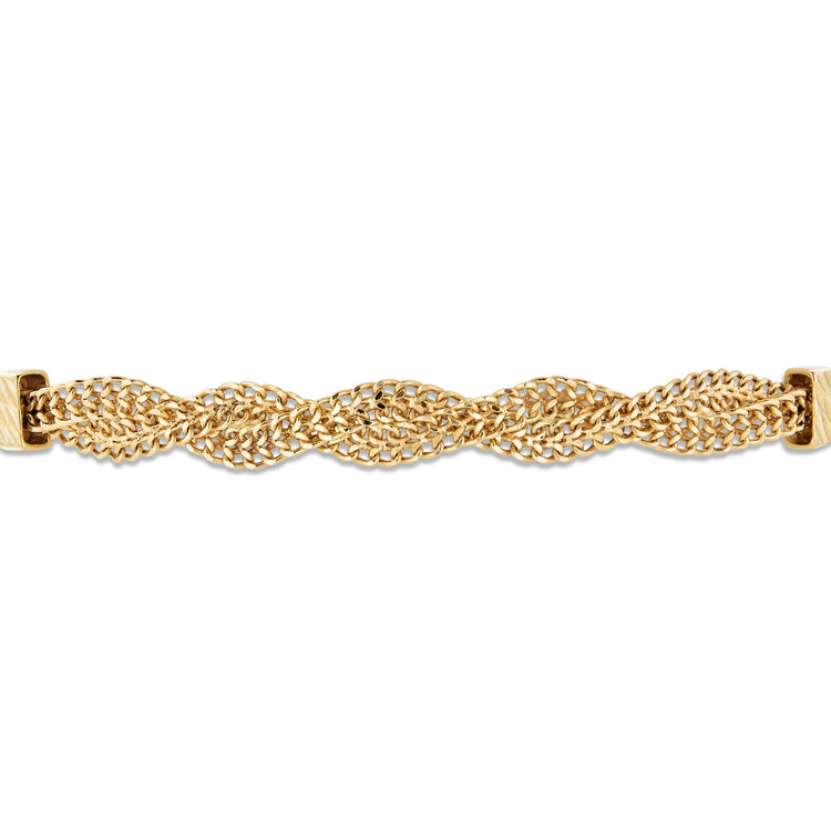 Stone and Strand 10K Yellow Gold Woven In Gold Braided Bracelet Close Up Image