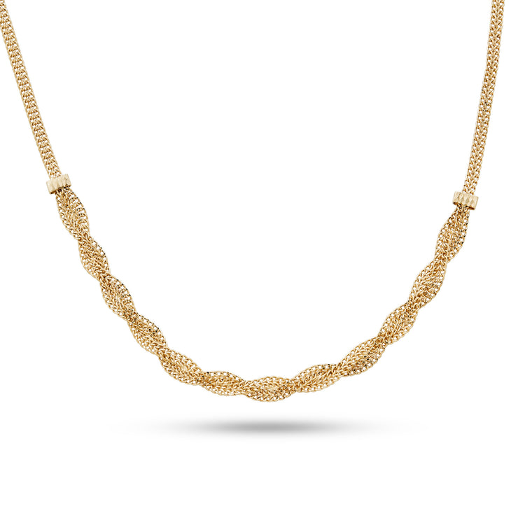 Woven In Gold Braided Necklace