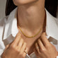 Image of 10K Yellow Gold Woven In Gold Braided Necklace on Models Neck