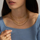 Image of 10K Yellow Gold Woven In Gold Braided Necklace with Stone and Strand Necklaces