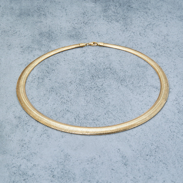 Stone and Strand 10K Yellow Gold Woven In Gold Grand Collar Necklace Editorial Image