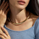 Image of 10K Yellow Gold Woven In Gold Grand Collar Necklace on Models Neck