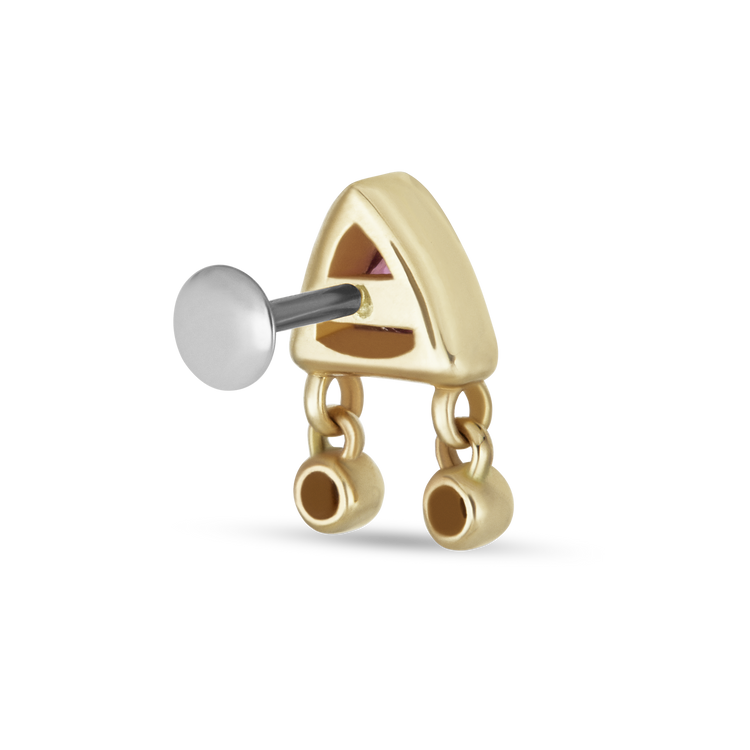 Tickled Pink Diamond Push Pin Stud