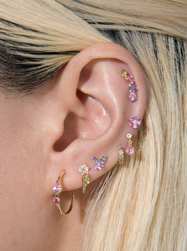 Diamond Bead Piercing Earring – STONE AND STRAND