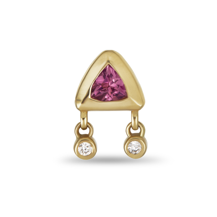Tickled Pink Diamond Push Pin Stud