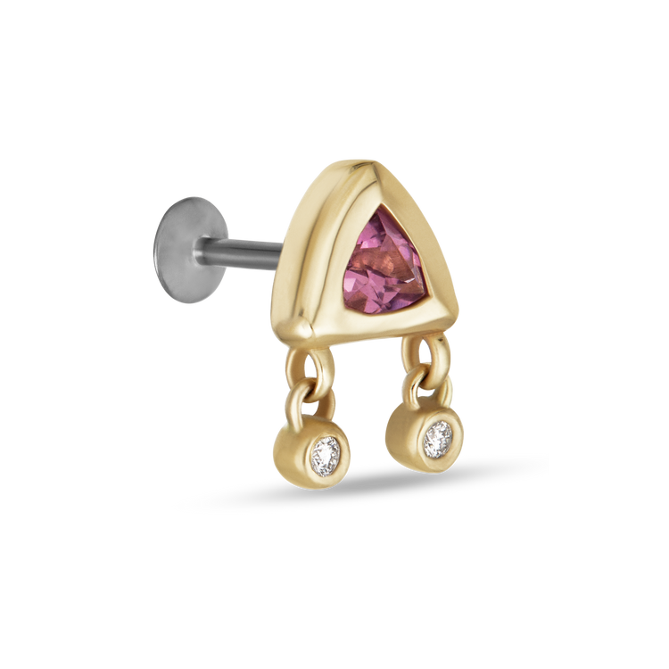Tickled Pink Diamond Push Pin Stud