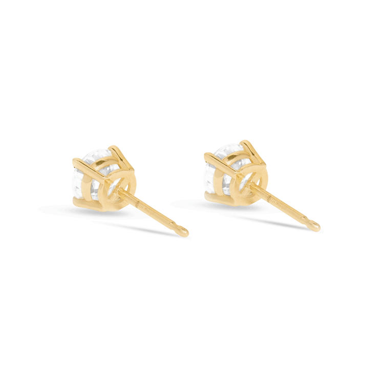 Stone and Strand 14K Yellow Gold Lab-Created Diamond Studs Rear Image