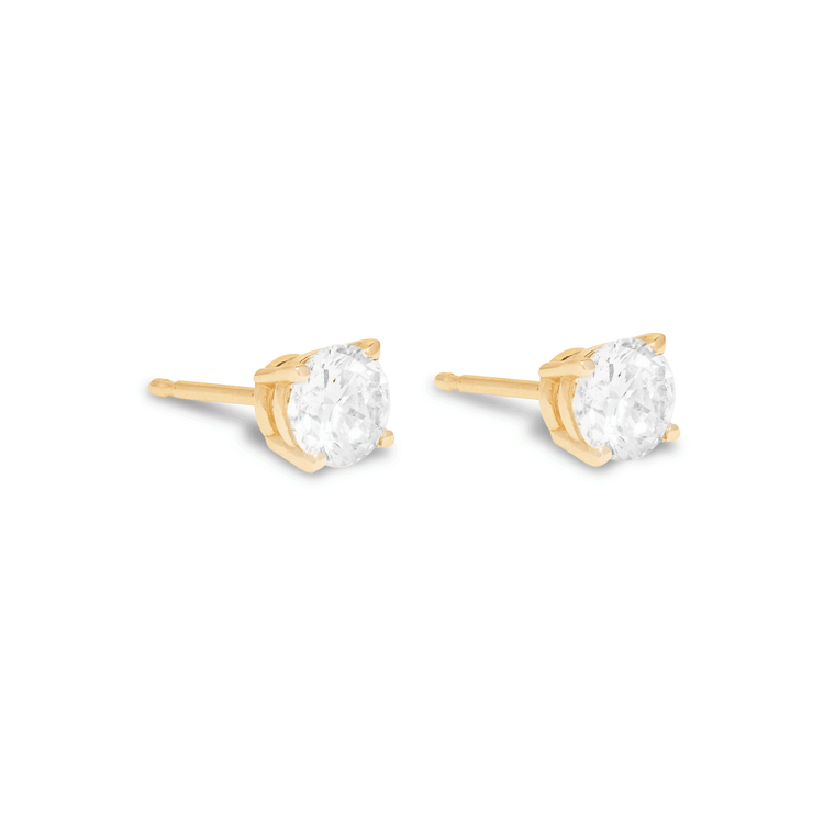 Stone and Strand 14K Yellow Gold Lab-Created Diamond Studs Side Image