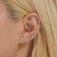 Image of 14K Yellow Gold Lab-Created Diamond Studs with Stone and Strand Earrings