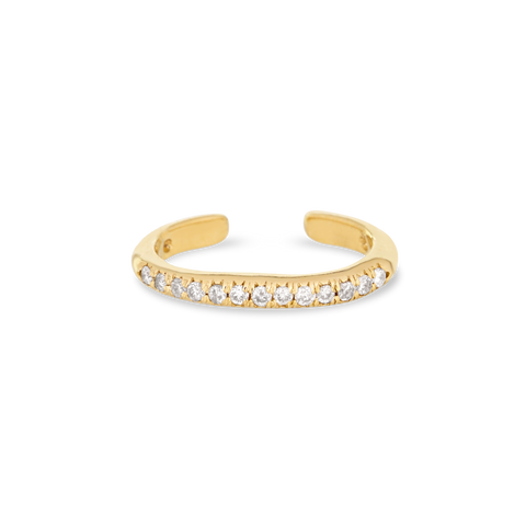 Stone and Strand 14K Yellow Gold 15 Diamond Pave Ear Cuff Front Image