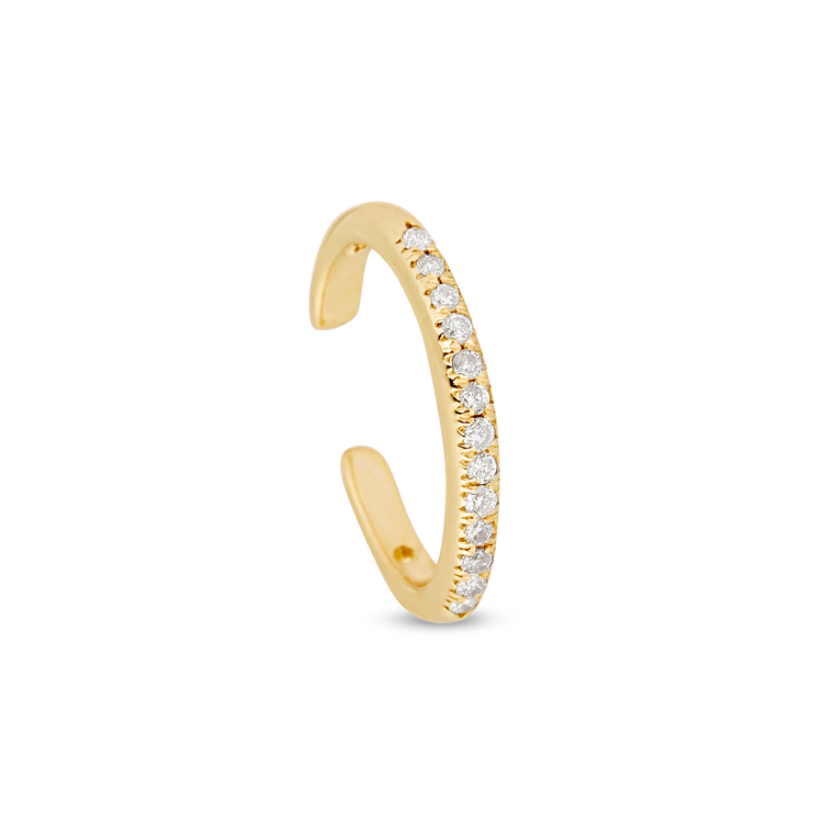 Stone and Strand 14K Yellow Gold 15 Diamond Pave Ear Cuff Side Image