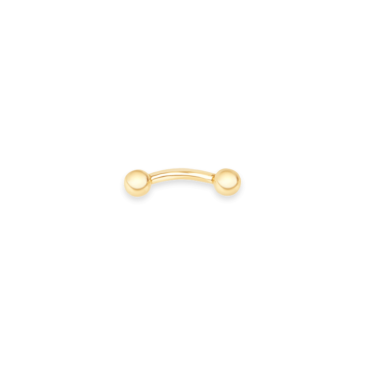 16 Gauge Gold Curved Barbell Earring