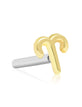 16 Gauge Gold Zodiac Threaded Stud with Titanium Closure