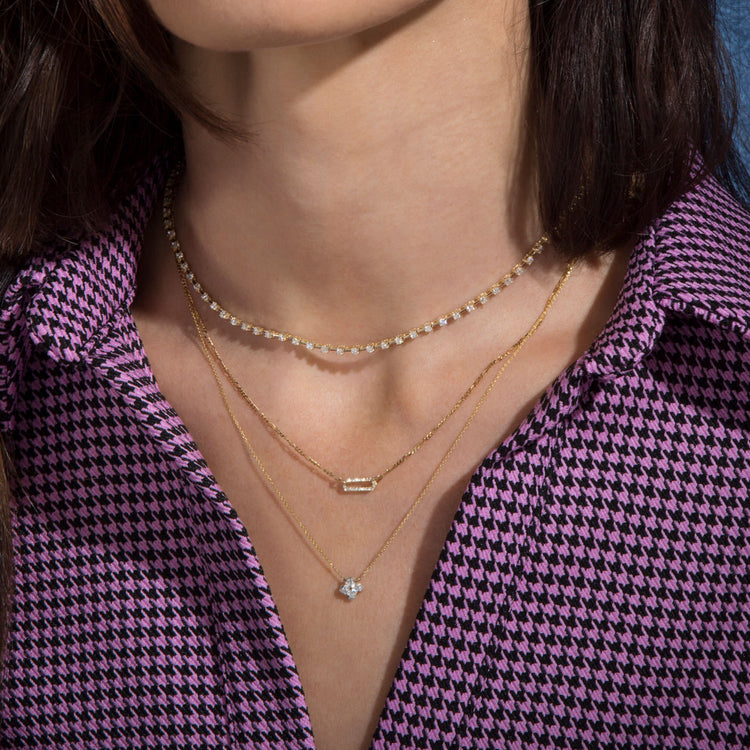 Ace Diamond Tennis Necklace