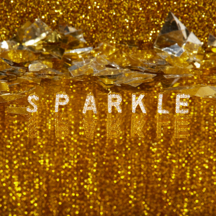 Stone and Strand 14K Yellow Gold All Caps Pave Initial Stud Editorial Image