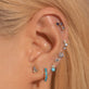 Marquise Aquamarine and Sapphire Studs