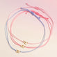 Still life image of Baby Pink BFFL Bracelet with Stone and Strand solid gold jewelry