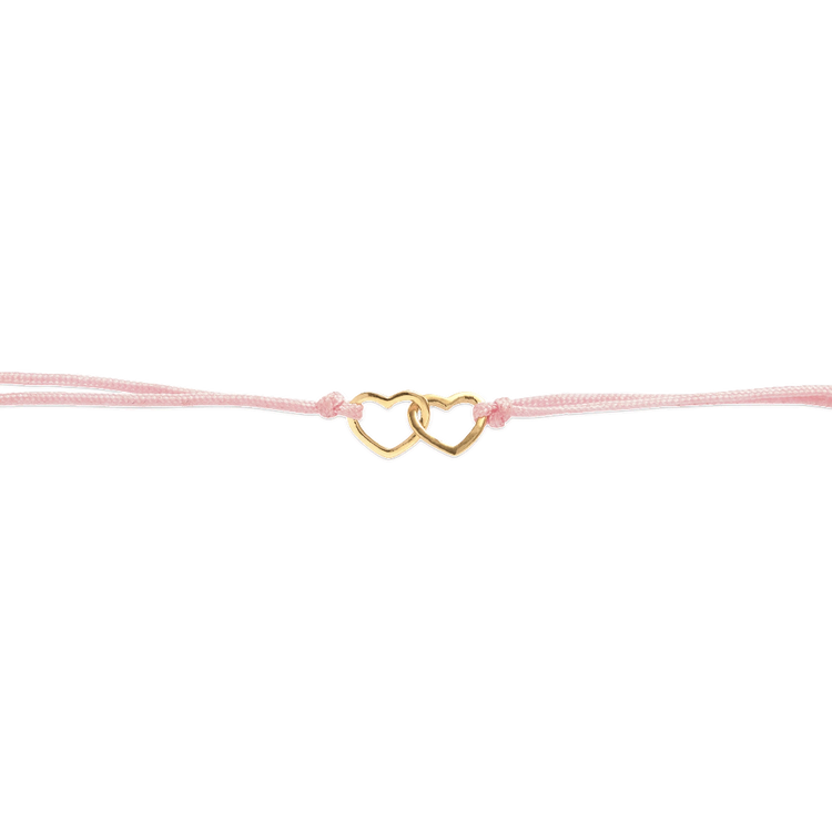 Stone and Strand 14K Yellow Gold Baby Pink BFFL Bracelet Close Up Image