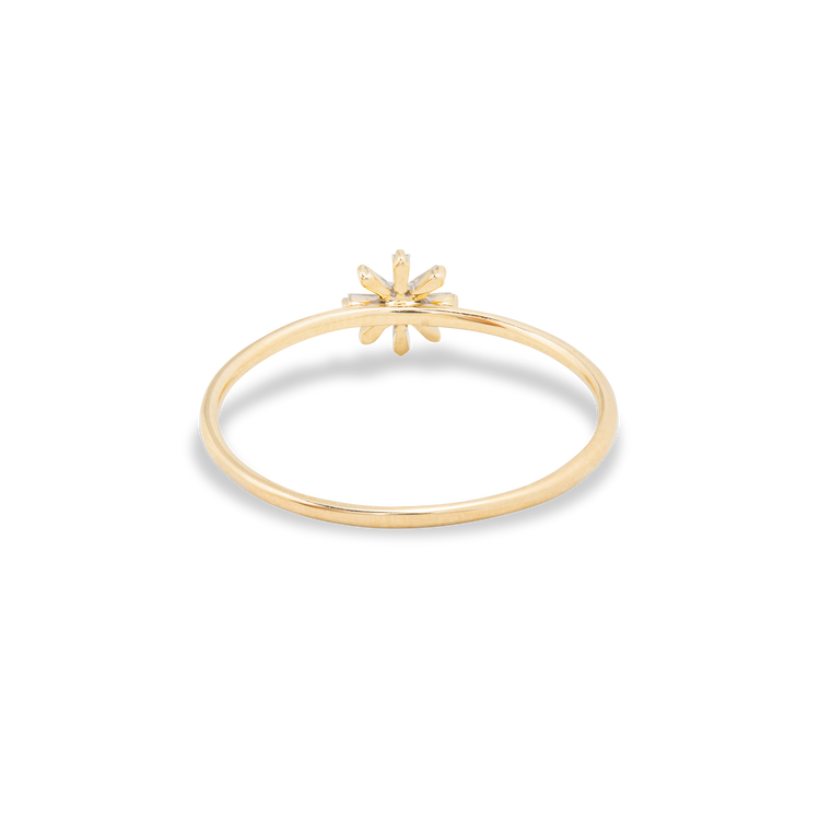 Baguette Diamond Flower Ring